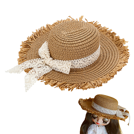 Straw Hat for Dolls DOLL-WH0002-42B-1