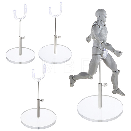3 Bags 3 Styles Adjustable Height Plastic Doll Display Stands ODIS-FG0002-31-1