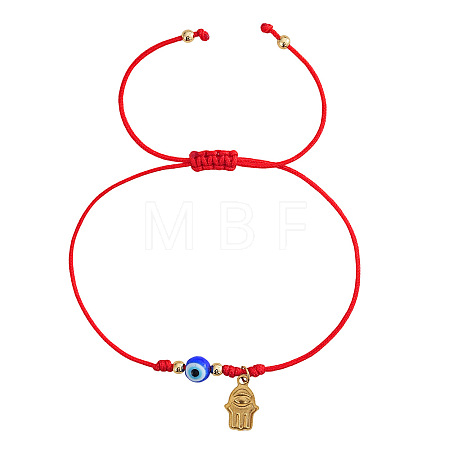 Glass Evil Eye Beaded Braided Bracelets ID6668-3-1