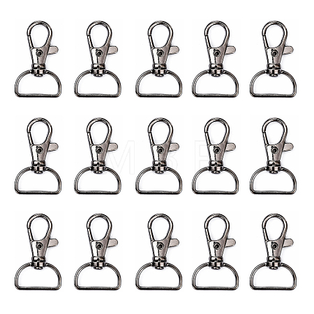 Zinc Alloy Swivel D Rings Lobster Claw Clasps X1-E341-8-B-1