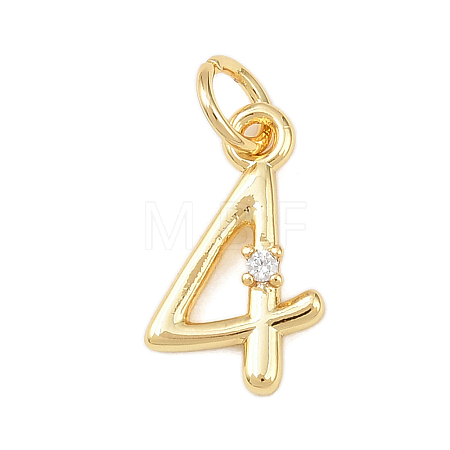 Brass Micro Pave Clear Cubic Zirconia Charms KK-P339-27G-04-1