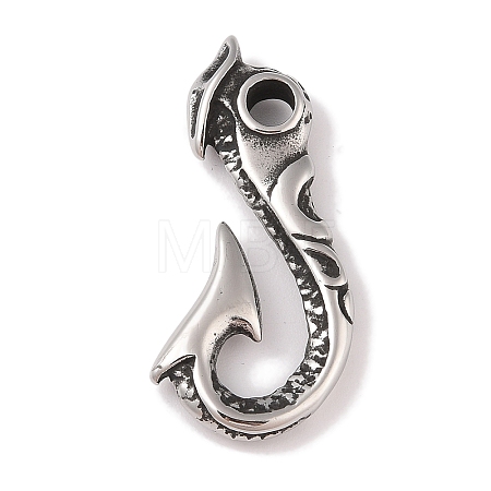 304 Stainless Steel Hook Clasps STAS-C109-08AS-1