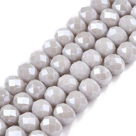 Electroplate Glass Beads Strands EGLA-A044-P6mm-A19-1