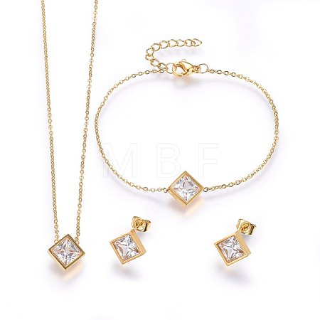 304 Stainless Steel Jewelry Sets SJEW-H137-25G-1