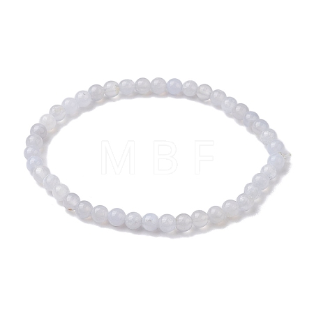 6mm Natural Blue Lace Agate Round Beaded Stretch Bracelets BJEW-JB10855-02-1