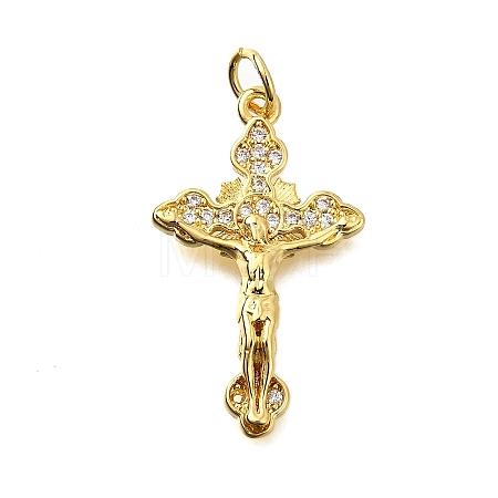 Brass Micro Pave Cubic Zirconia Pendants X-KK-S523-13G-1