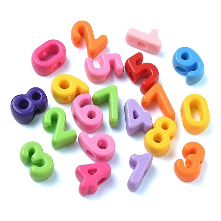 Opaque Acrylic European Beads OACR-Z037-13-1