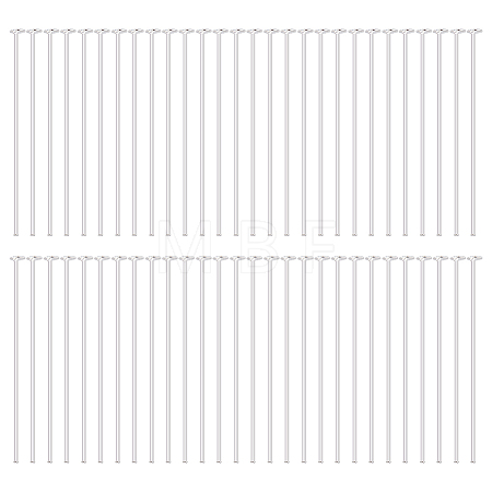 60Pcs 925 Sterling Silver Flat Head Pins STER-BC0002-17A-1