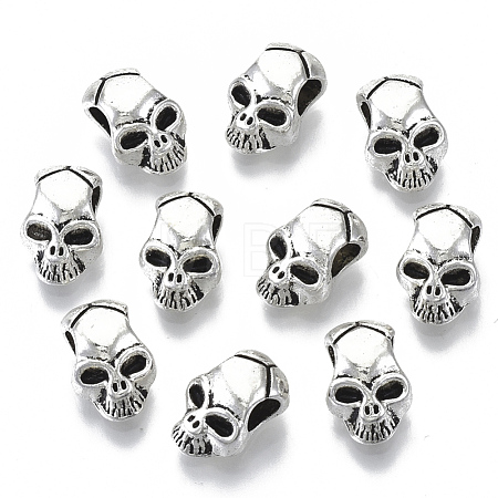 Tibetan Style Alloy European Beads X-TIBEB-N005-14AS-RS-1