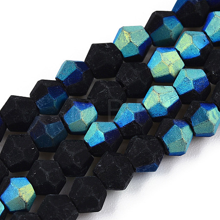 Imitate Austrian Crystal Bicone Frosted Glass Beads Strands EGLA-A039-P2mm-MB17-1