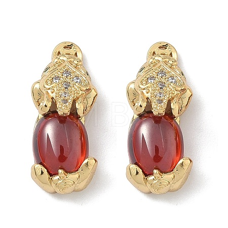 Brass Pave Cubic Zirconia Cabochons KK-G548-13G-1