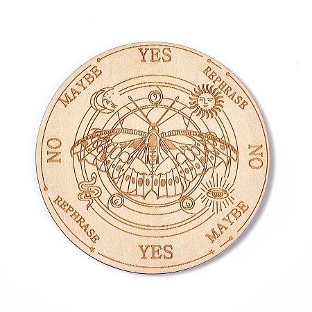Wooden Carved Cup Mats DIY-B060-04C-1