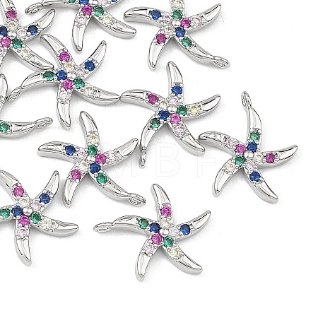 SHEGRACE Brass Colorful Cubic Zirconia Charms XGRQ3P471-599P-1