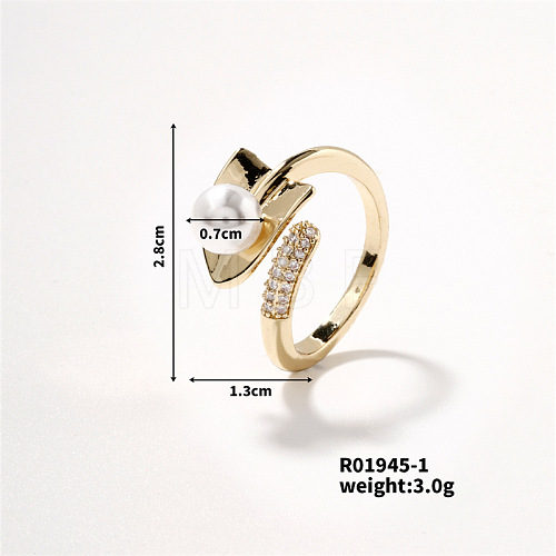 Chic Geometric Brass Open Cuff Ring MJ6882-4-1