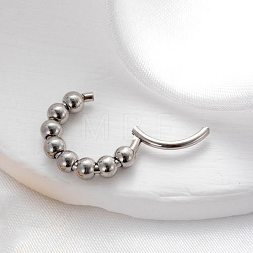 316L Surgical Stainless Steel Round Ball Beaded Hoop Nose Rings WG01142-01-1