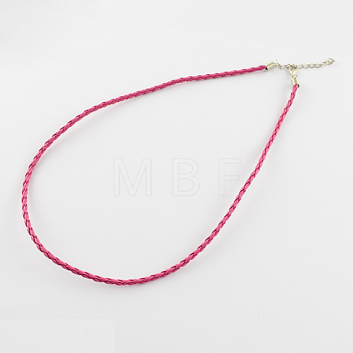 Trendy Braided Imitation Leather Necklace Making NJEW-S105-005-1