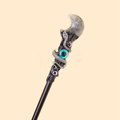 Evil Eyes Style Natural Labradorite Magic Wand PW-WGF9442-12-1