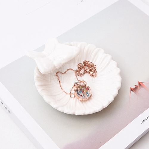 Round with Butterfly Ceramics Jewelry Plate PW-WG74555-01-1