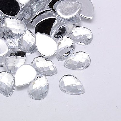 Imitation Taiwan Acrylic Rhinestone Cabochons GACR-A022-18x25mm-01-1