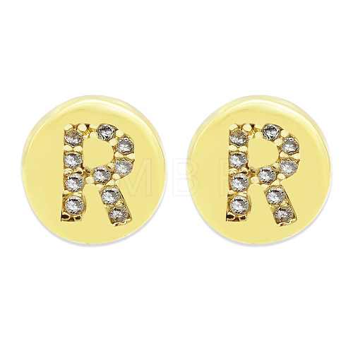 Brass Micro Pave Clear Cubic Zirconia Beads KK-T030-LA843-RX3-1