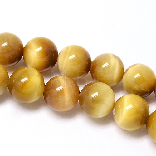 Natural Gold Tiger Eye Beads Strands G-C076-4mm-1AA-1