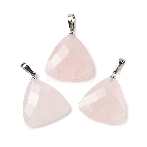 Natural Rose Quartz Pendants G-L614-D04-P04-1