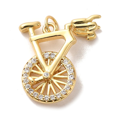 Brass Cubic Zirconia Pendants KK-M278-16G-1