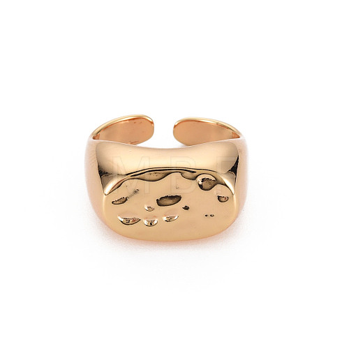 Hammered Oval Brass Cuff Rings RJEW-S048-003G-NF-1