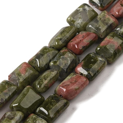 Natural Unakite Beads Strands G-G085-A15-01-1