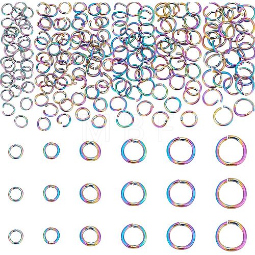 Unicraftale 180Pcs 6 Styles 304 Stainless Steel Open Jump Rings STAS-UN0039-10-1