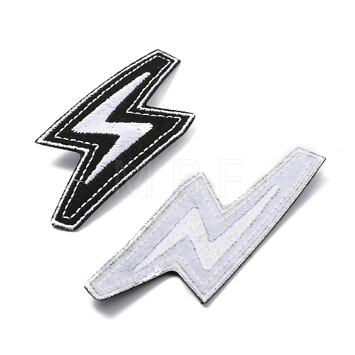 Lightning Bolt Polyester Computerized Embroidery Iron on Patches PATC-WH0001-78E-1