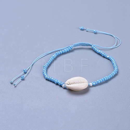 Adjustable Glass Seed Bead Braided Bead Bracelets BJEW-JB04281-04-1