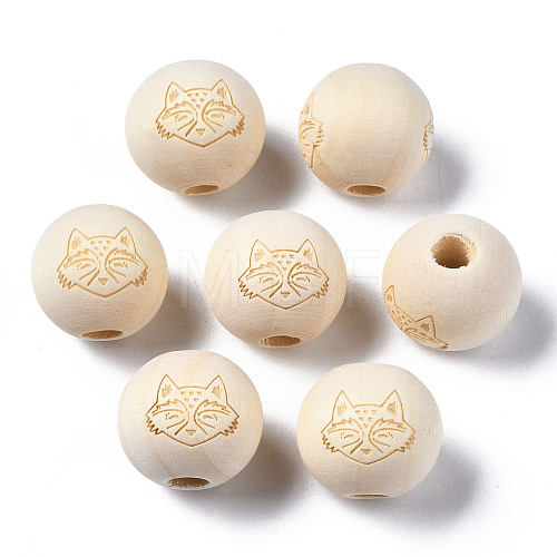 Unfinished Natural Wood European Beads WOOD-S045-150-1