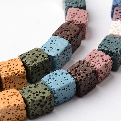 Dyed & Natural Lava Rock Bead Strands G-L435-01-8mm-1