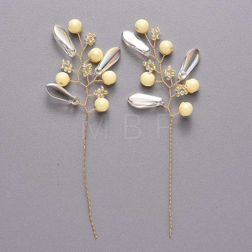 Glass Seed Beads and Brass Wire Wrapped Branch FIND-R086-07E-1
