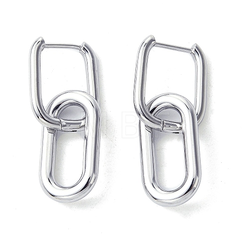 Ion Plating(IP) 304 Stainless Steel Hoop Earrings for Women EJEW-D111-03P-1