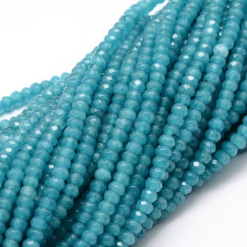 Dyed Natural Malaysia Jade Rondelle Beads Strands G-E316-2x4mm-06-1
