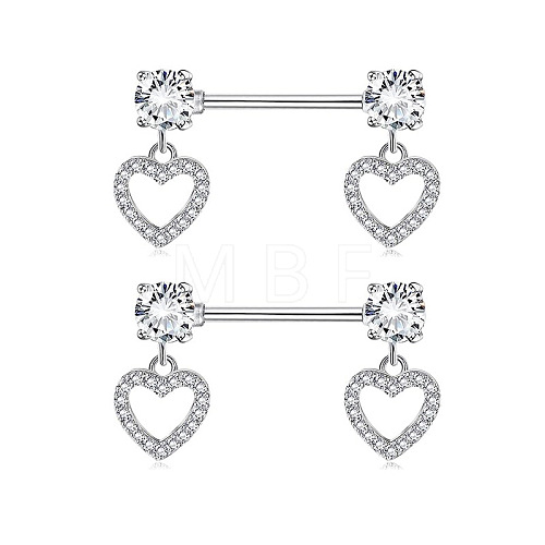 304 Stainless Steel Rhinestone Nipple Rings WG0E32C-03-1