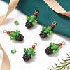 5Pcs Glass Seed Beaded Cactus Pendants PALLOY-SZ00064-4