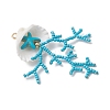 Glass Seed Beaded & Clam Shell Big Pendants PALLOY-MZ01152-02-4