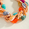 Exaggerated Bohemia Resin Round Teardrop Multi-Strand Handmade Beaded Necklaces for Women FS-WGE26D9-01-2
