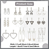 12 Pairs 12 Styles Cherry & Triangle & Eye & Bear & Zipper Buckle Alloy Dangle Stud Earrings for Women EJEW-AN0003-10-2