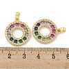 Round Rack Plating Brass Cubic Zirconia Pendants X-KK-M291-07G-3