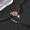Natural Amethyst Adjustable Finger Rings for Women RJEW-A101-01G-04-1