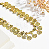 Vintage Alloy & Iron Embossed Coin Tassel Necklaces for Women WG1C655-01-2