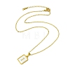 Ion Plating(IP) Rectangle with Initial Letter 304 Stainless Steel Pendant Necklace NJEW-R265-04G-I-3