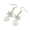 Anti-Tarnish Electroplate Bicone Glass Pearl Teardrop Beads Dangle Earrings EJEW-MZ00765-4