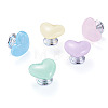 5Pcs 5 Colors Plastic Heart Shaped Toilet Tank Button AJEW-TA0003-58-3