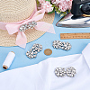 6Pcs Flower Glass Rhinestone Cabochons DIY-FG0010-18B-4