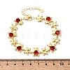 Brass Micro Pave Cubic Zirconia Link Chain Bracelets for Women BJEW-D457-01G-7